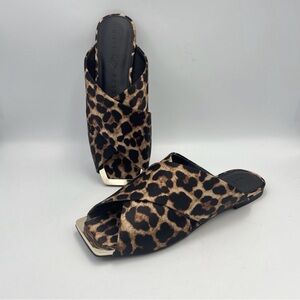 8.5 Katy Perry Collections The Checked In Slide Leopard Print Sandal Brand New!